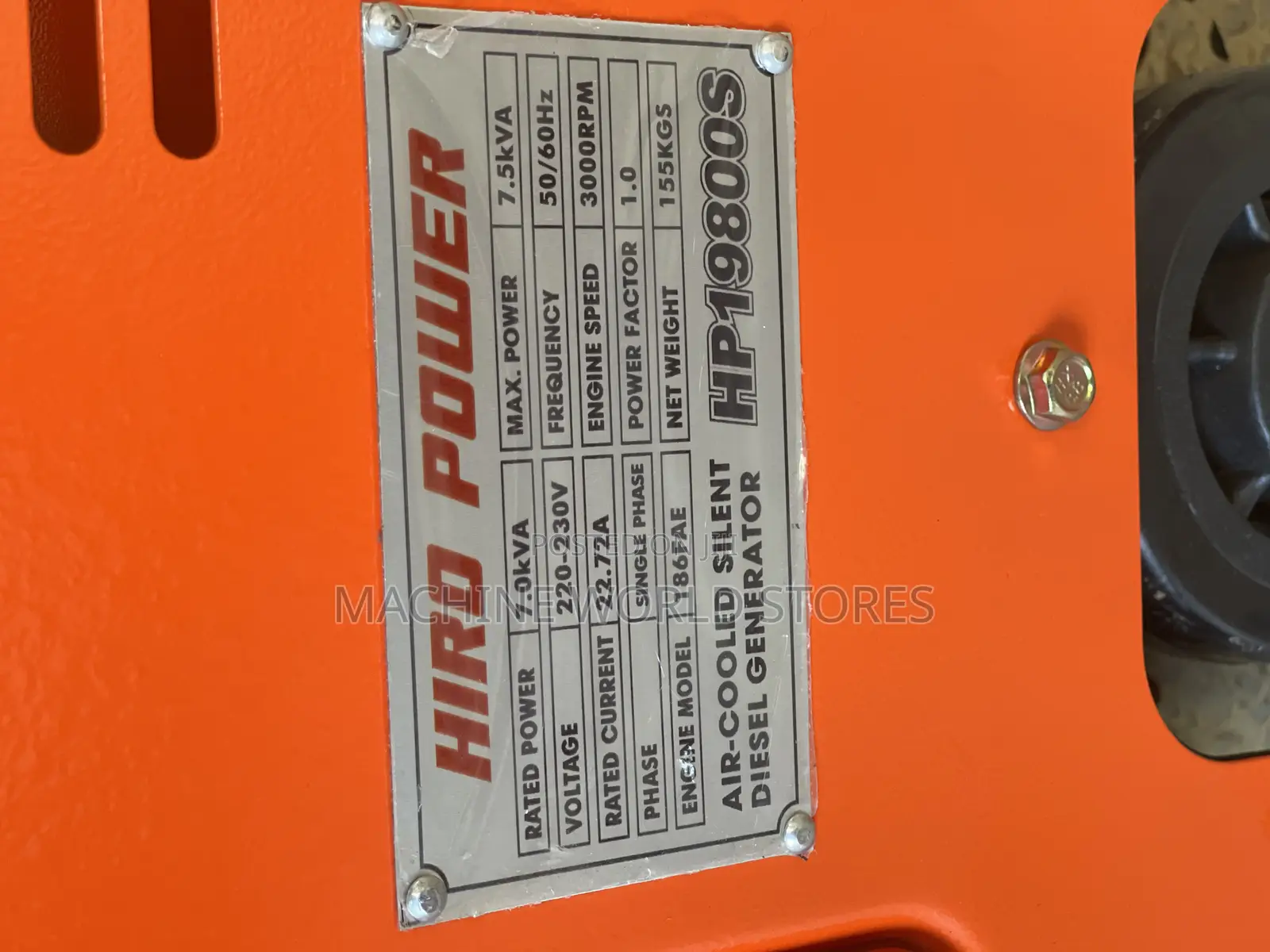 7.5kw Silent Diesel Generator Hiro Power Japan