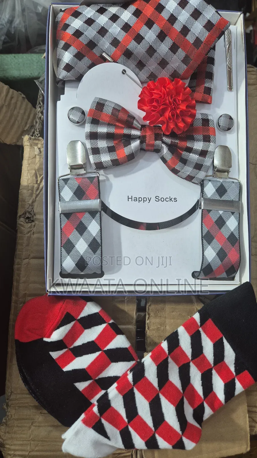 7 Piece Pack Men’S Accessories Set, Necktie,Socks, Etc
