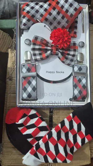 7 Piece Pack Men’S Accessories Set, Necktie,Socks, Etc