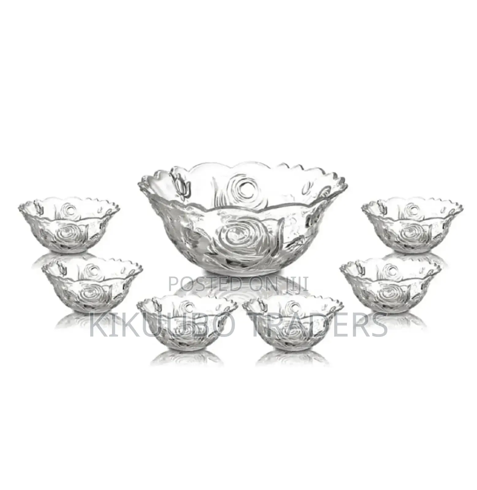 7pcs Trifle Bowl Set Decorative Crystal Glass