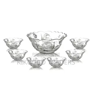 7pcs Trifle Bowl Set Decorative Crystal Glass