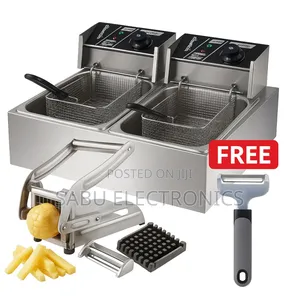 Double Deep Fryer 12l + Free Potato Peeler Chipper