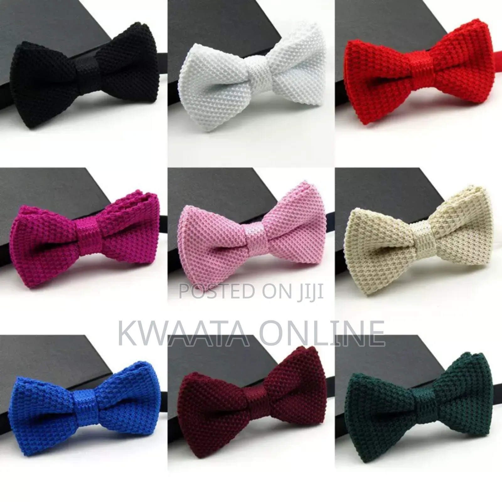 Men Solid Knitted Pre-Tied Bowtie Formal Party Bow Tie