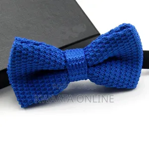 Men Solid Knitted Pre-Tied Bowtie Formal Party Bow Tie