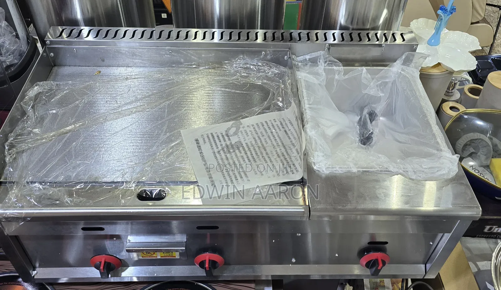 Double Gas Griddle With Deep Fryer