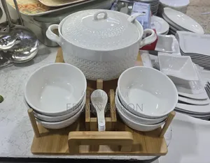 Ceramic Soup Set (White )