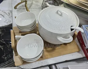 Ceramic Soup Set (White )