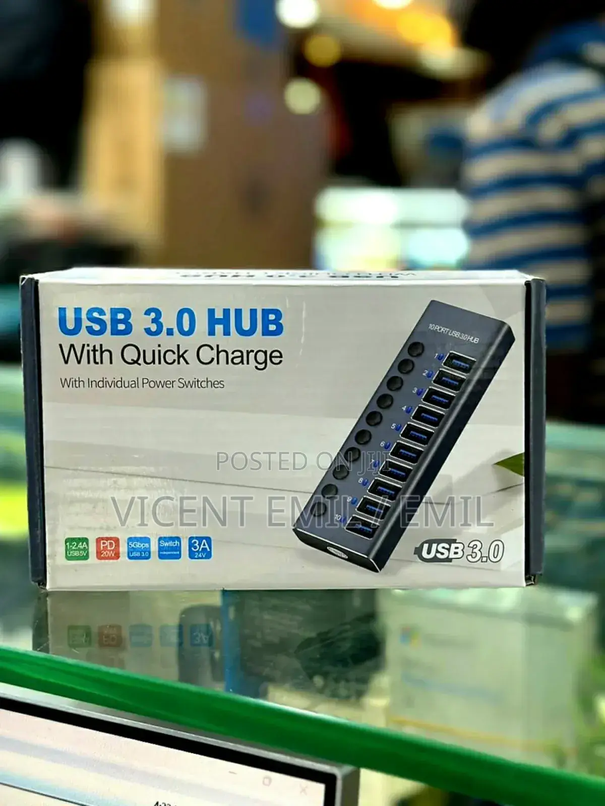 Usb 3.0 Hub 10 Ports With Quick Charge