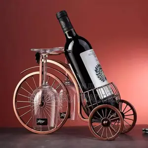Single Bike Wine Bottle Glass Holder