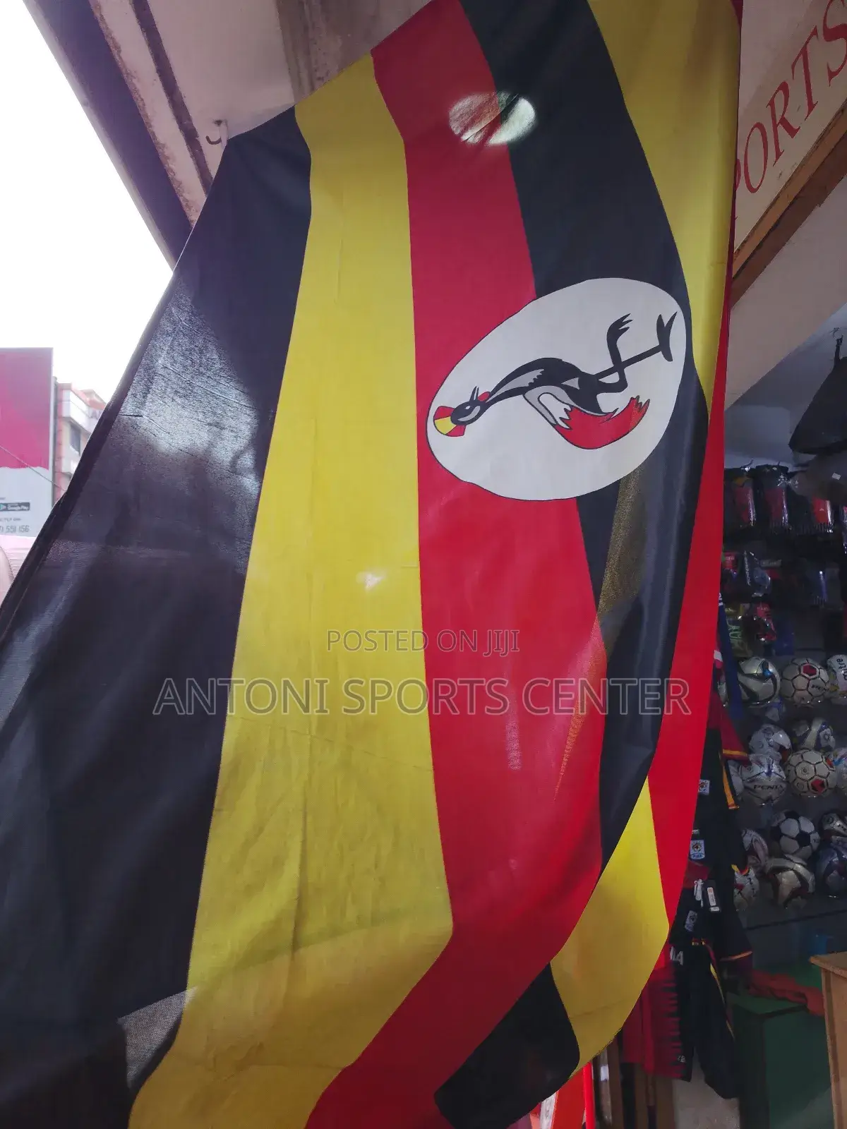 Uganda Flag Cotton Material Extended Size