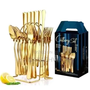 A Set of Golden Cutlery 24 Pieces