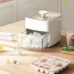 Top Press Ice Cube Tray With Lid and Bin