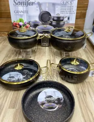 Sonifer 9-Piece Wear-Resistant Non-Stick Granite Cookware