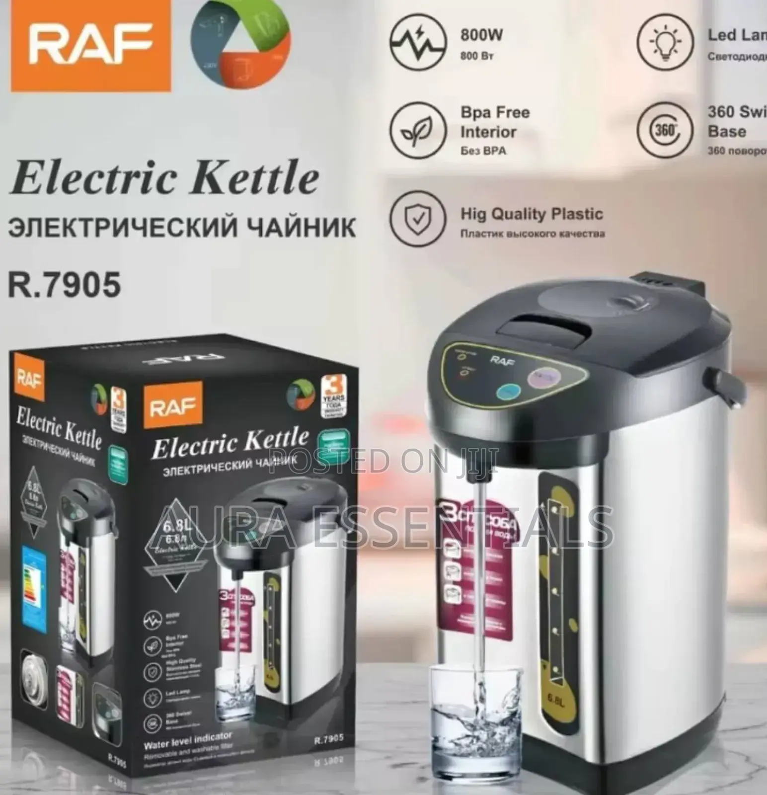 Raf 6.8l Thermostatic Electric Kettle, Model R.7905