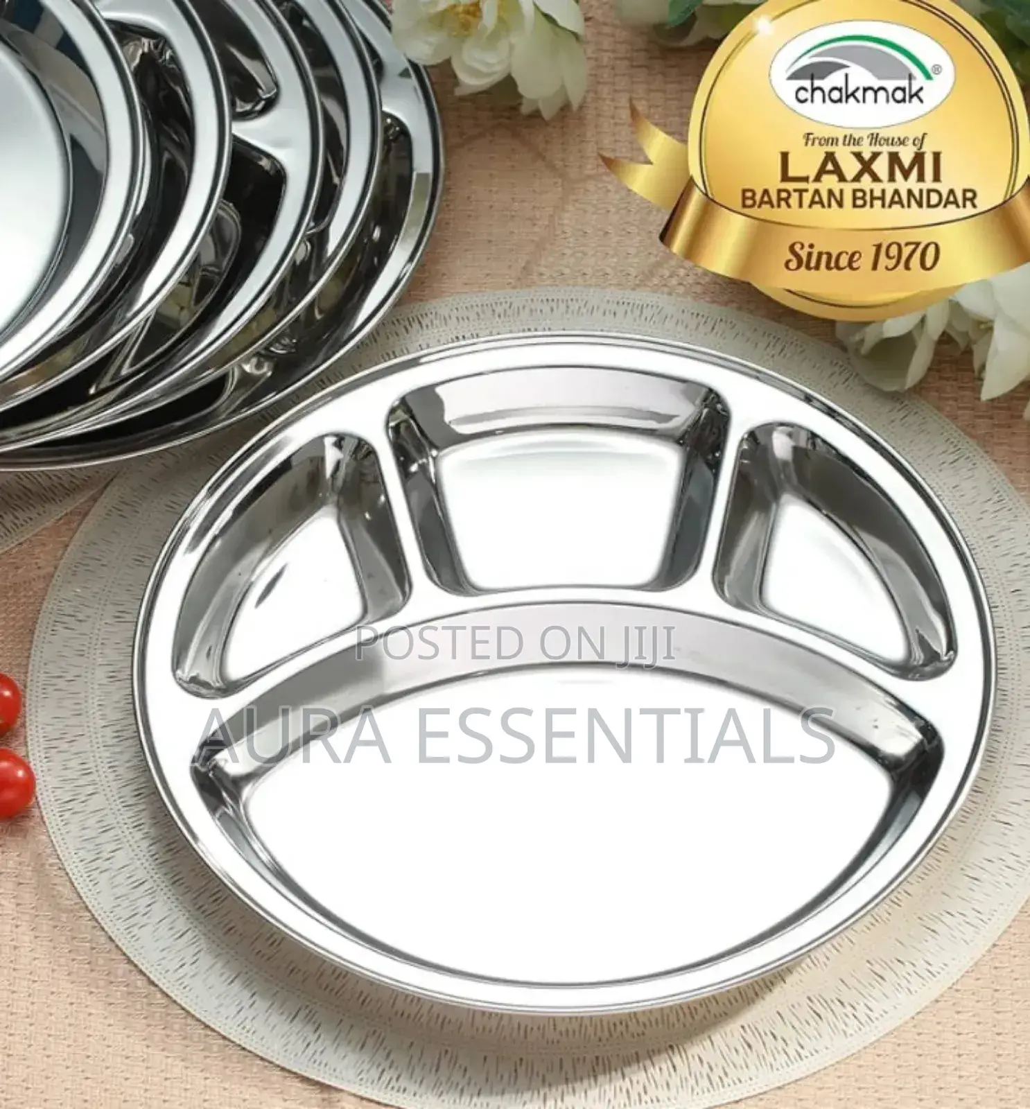 Stainless Steel Round Divided Dinner Plate