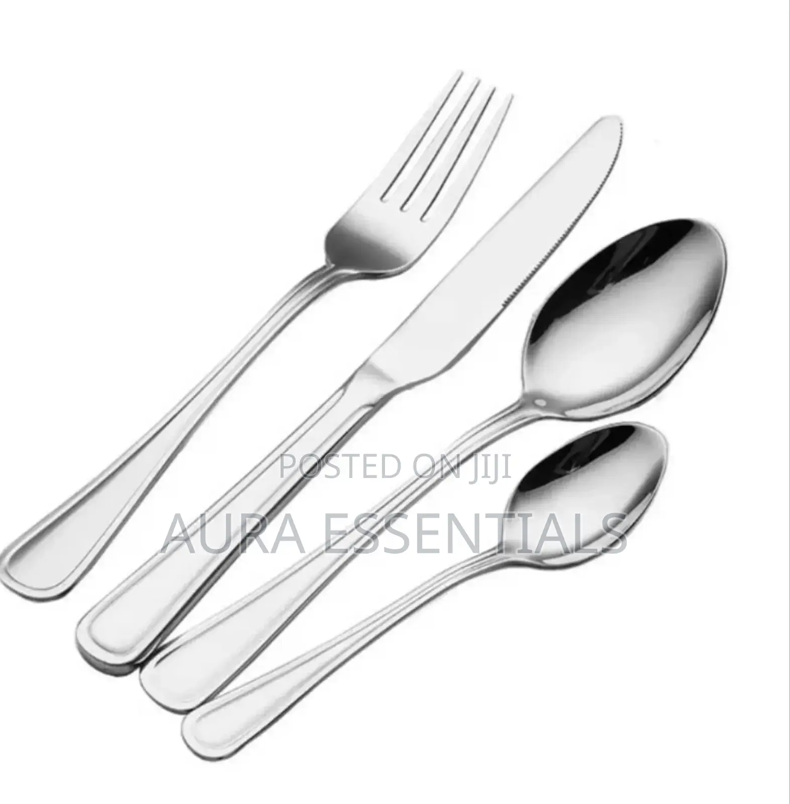 24-Piece Cutlery Set-Silver Stainless Steel