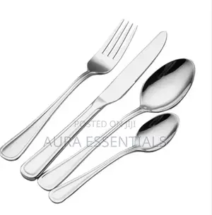 24-Piece Cutlery Set-Silver Stainless Steel