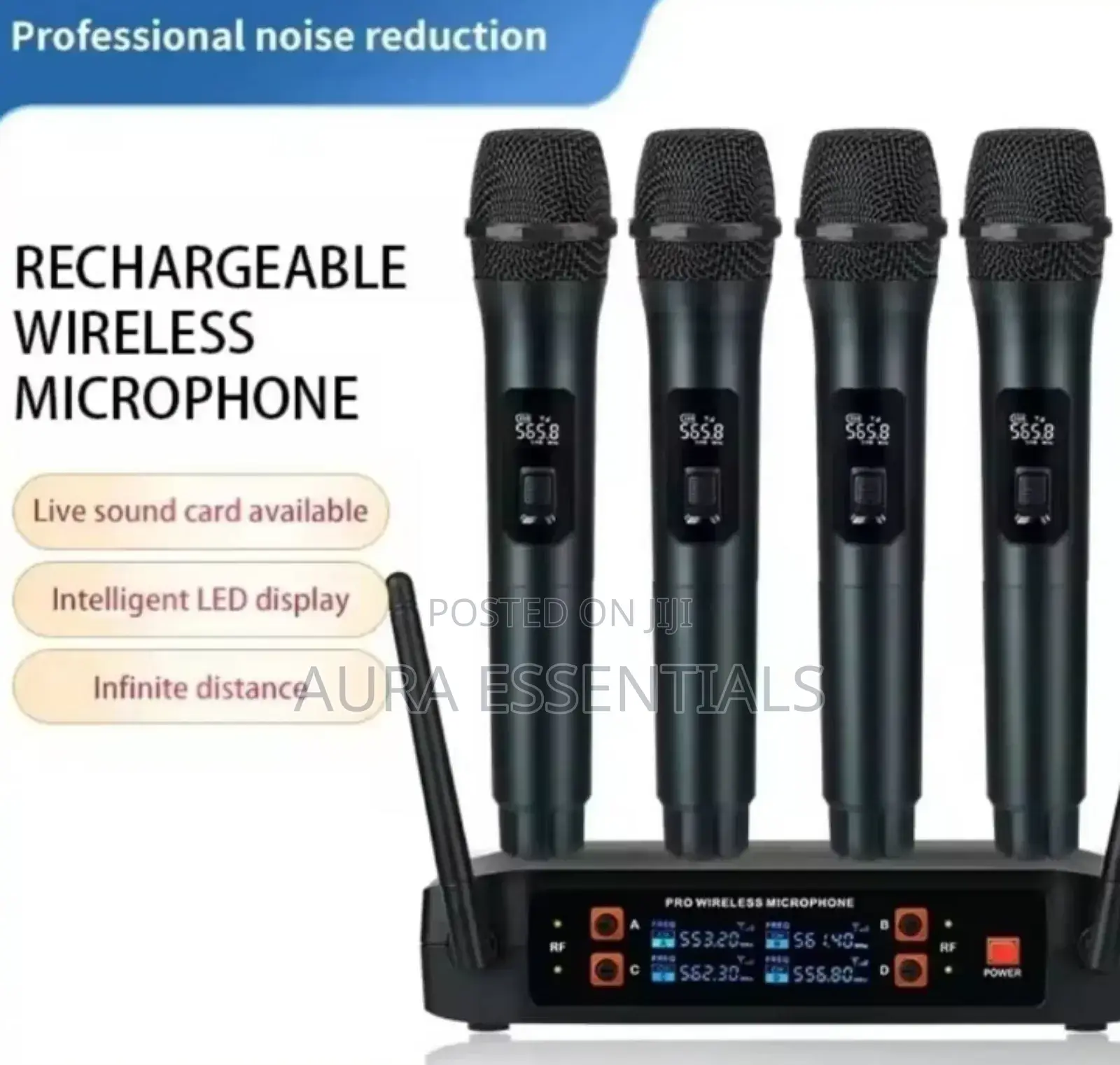 4 Piece Wireless Vocal Microphone Set
