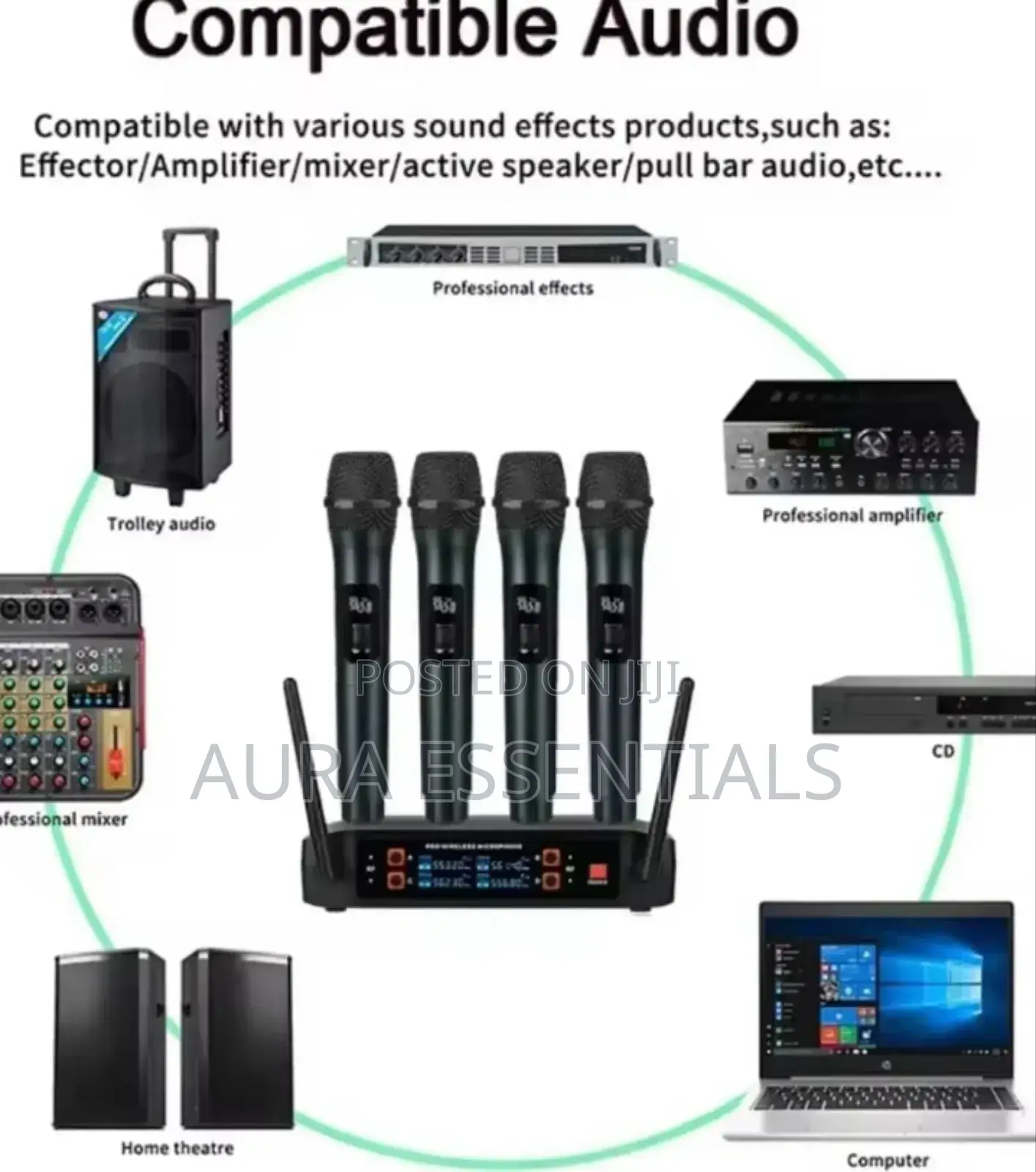 4 Piece Wireless Vocal Microphone Set