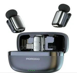 New Porodo Wireless Lavalier Microphones Type-C - Black