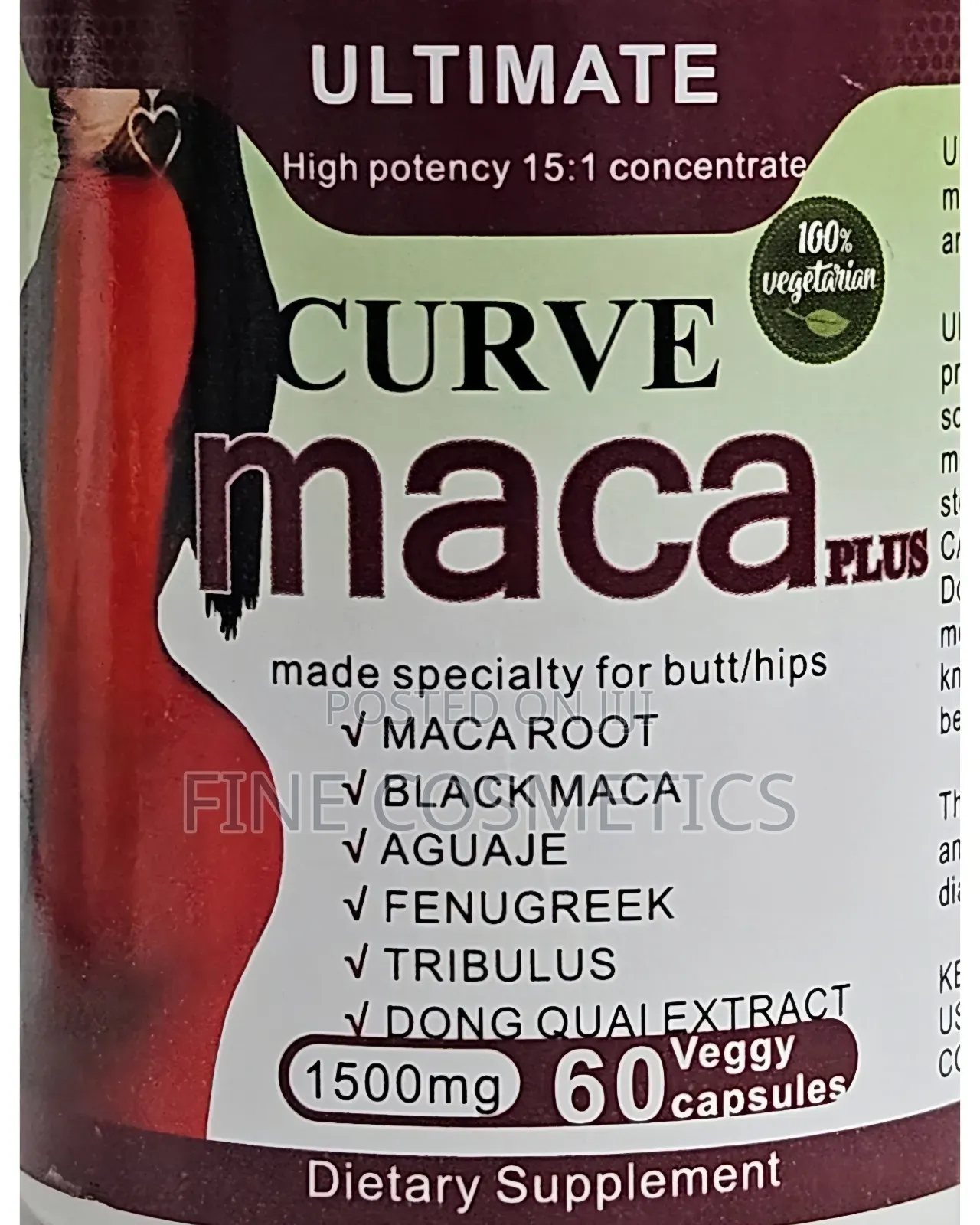 Ultimate Curve Maca Plus 1500mg Hip+Butt Enlargement 60pills