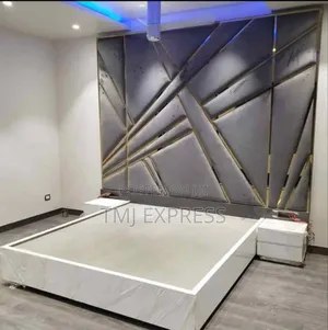 6x6 Leather Bed With Full Wall Covered and Lights