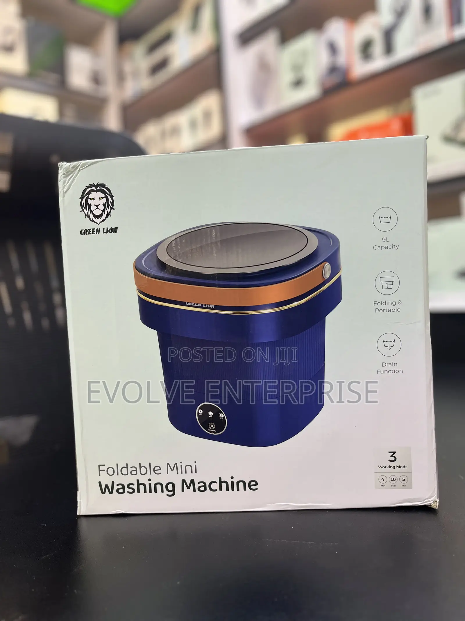 Green Lion Foldable Mini Washing Machine 9l 60w - Blue