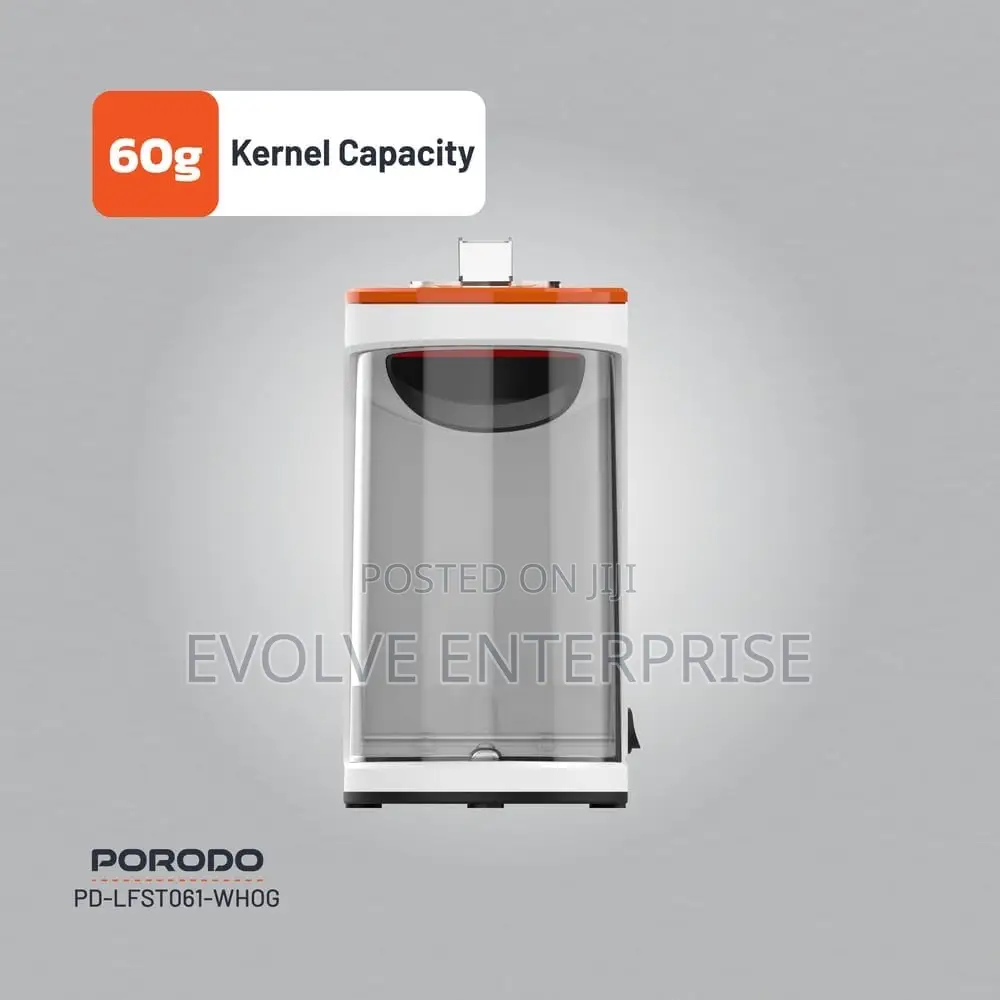 Oil Free Porodo Air-Popped Popcorn Maker - White/Orange