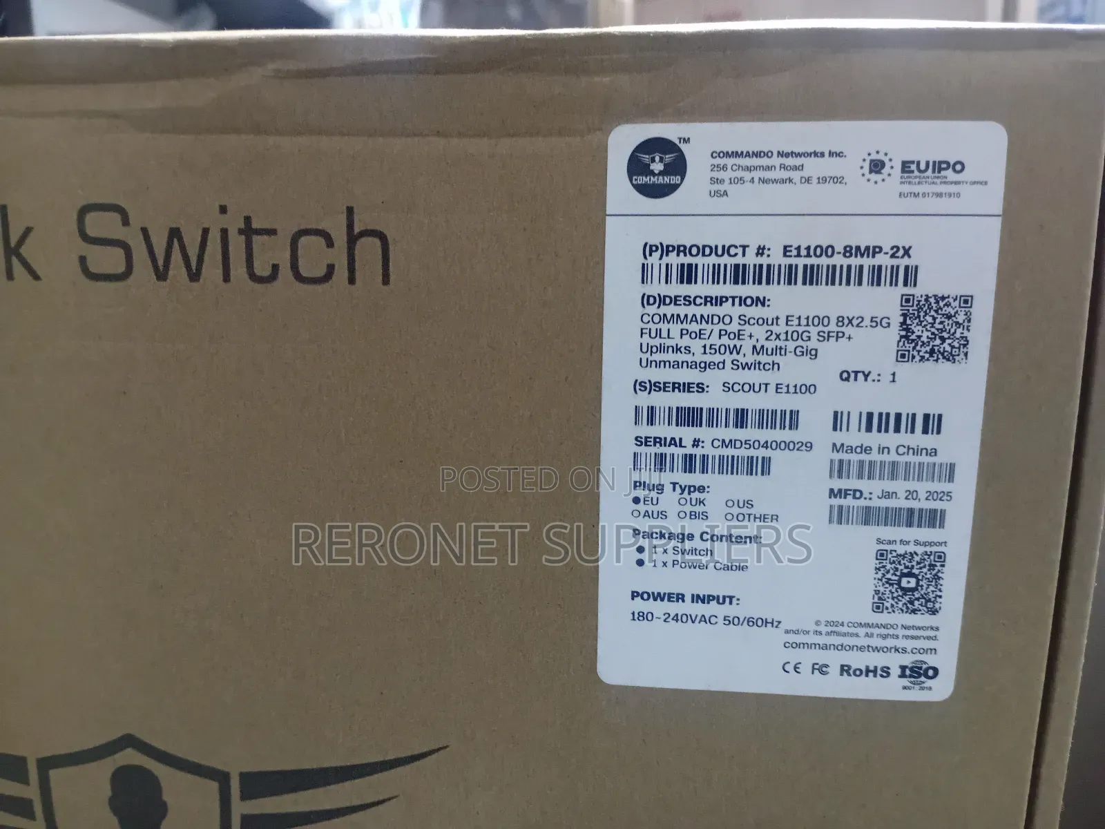 Commando Scout E1100 8x2.5g , 2*10g SFP Poe+ Gigabit Switch