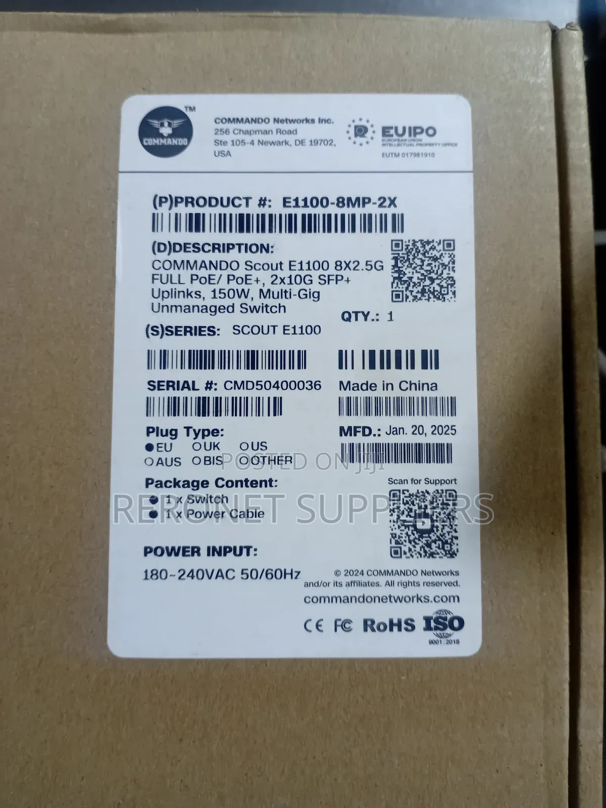 Commando Scout E1100 8x2.5g , 2*10g SFP Poe+ Gigabit Switch