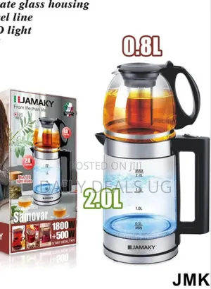 Jamaki Jmk9510 2l Double Wall Electric Kettle 800ml Teapot,