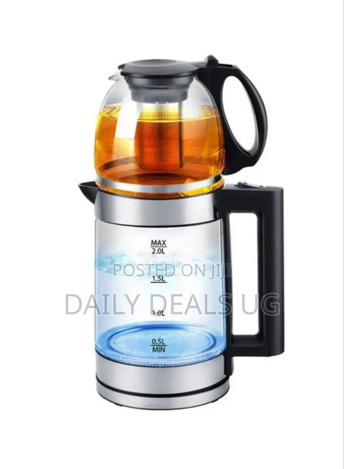 Jamaki Jmk9510 2l Double Wall Electric Kettle 800ml Teapot,
