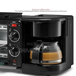Hoffman 3-in-1 Breakfast Coffee Maker, Griddle, Toaster Oven