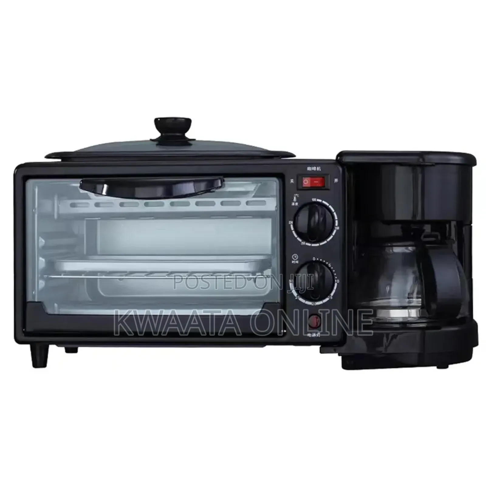 Hoffman 3-in-1 Breakfast Coffee Maker, Griddle, Toaster Oven
