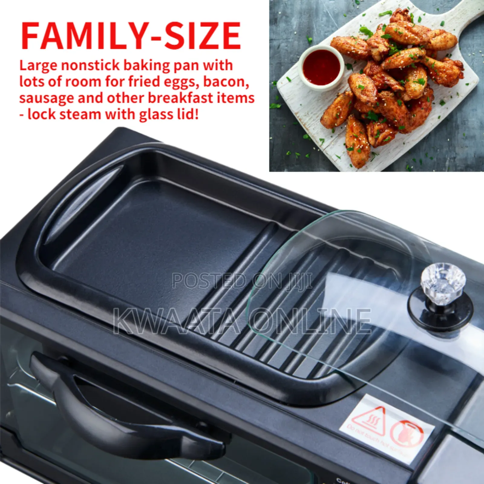 Hoffman 3-in-1 Breakfast Coffee Maker, Griddle, Toaster Oven