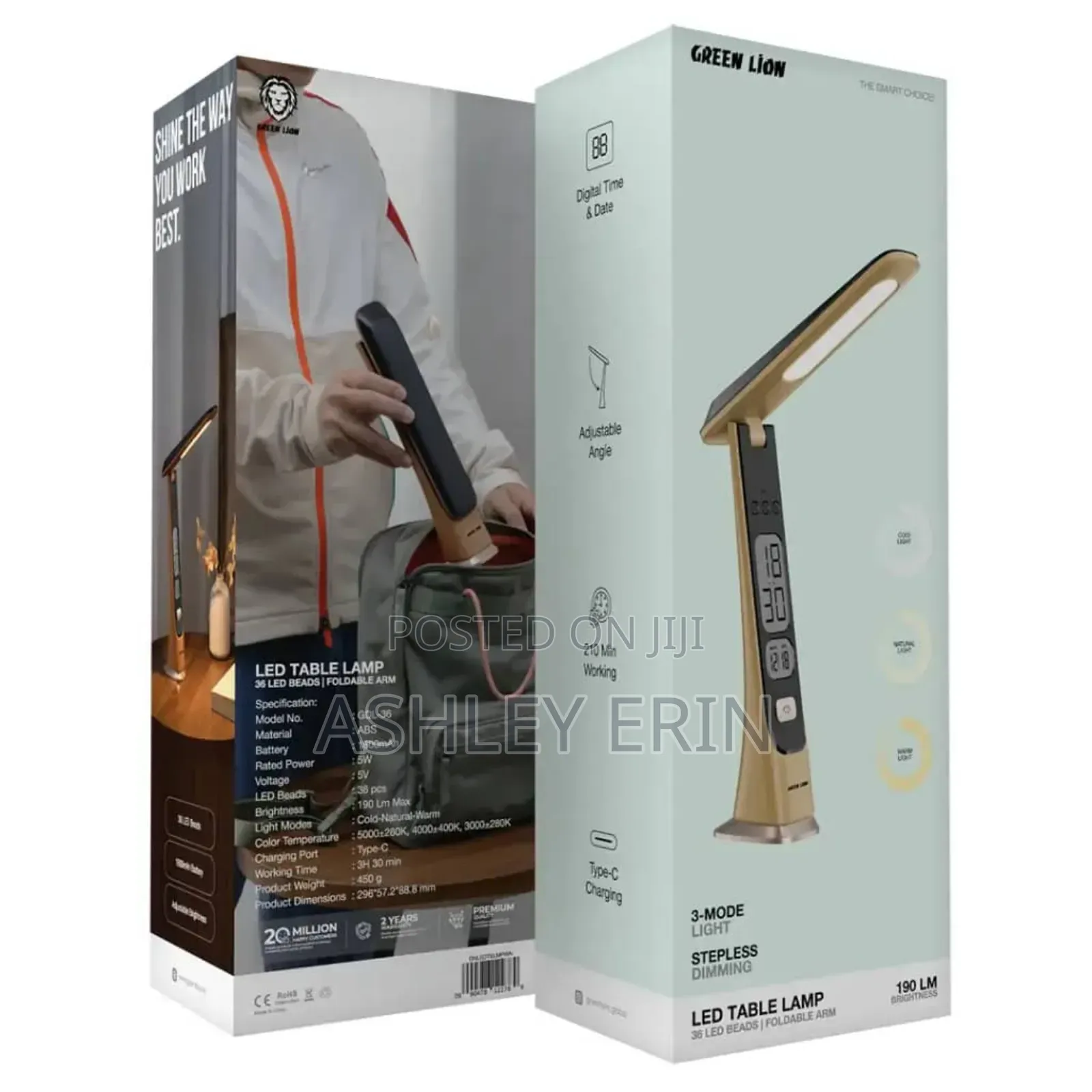 Green Lion Led Table Lamp - Wooden