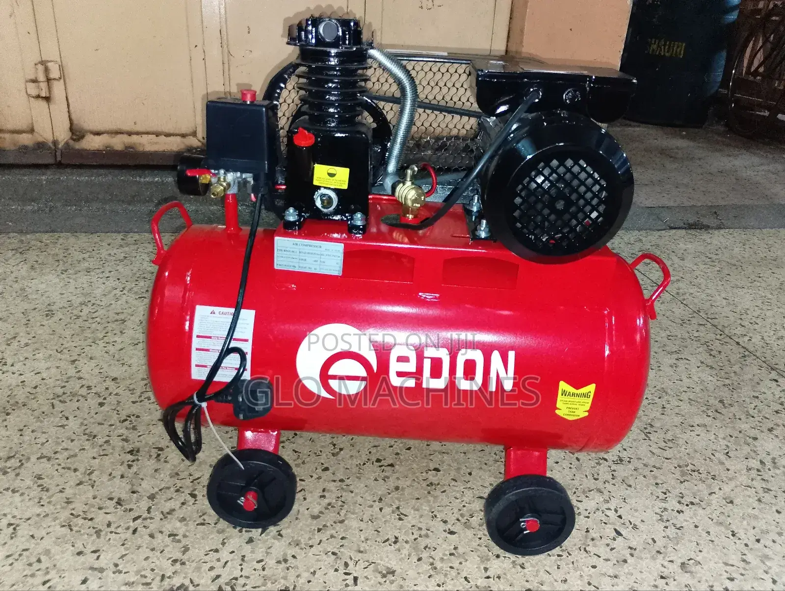 Edon 50l Belt Compressor Red