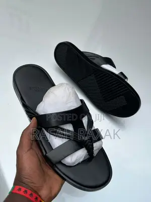 Men’S Super Classic Black Hermes Slipper Sandals