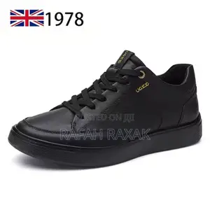 Original Men’S Triple Black Ecco Casual Leather Sneakers