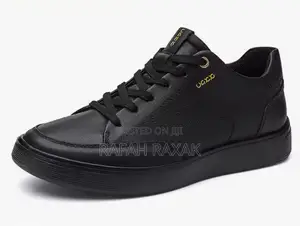 Men’S Super Classic Black Ecco Smart Casual Leather Sneakers