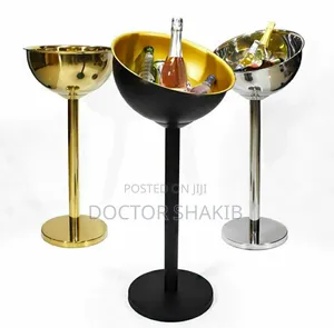 Unique Stainless Steel Tall Champagne Ice Bucket With Stand