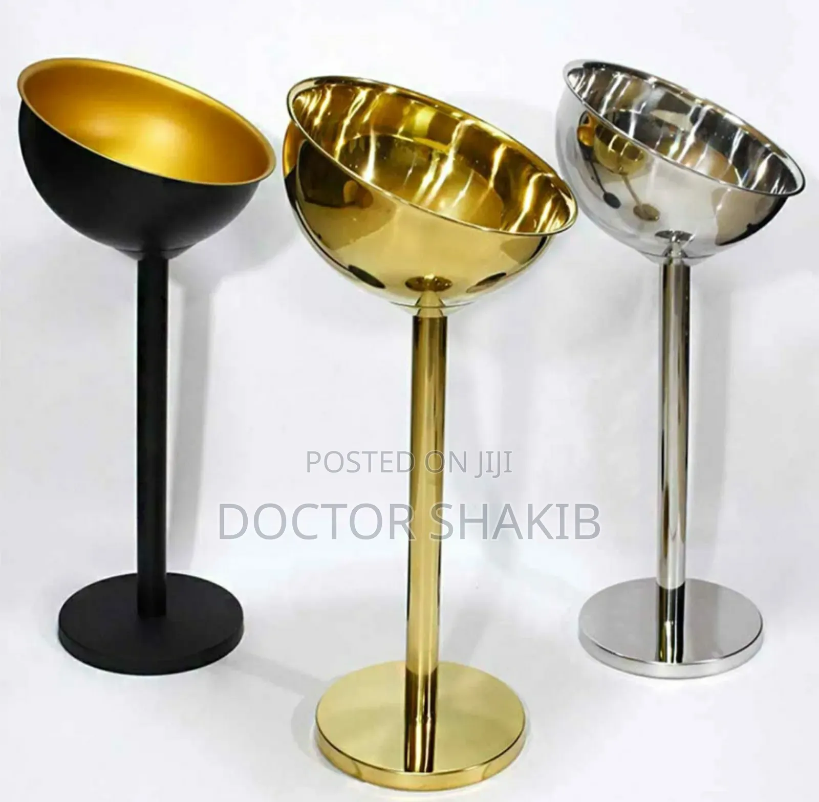 Unique Stainless Steel Tall Champagne Ice Bucket With Stand