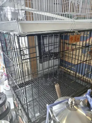 Heavy-Duty Metallic Dog Cage 92cm× 55cm×65cm