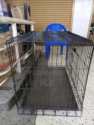 Heavy-Duty Metallic Dog Cage 92cm× 55cm×65cm