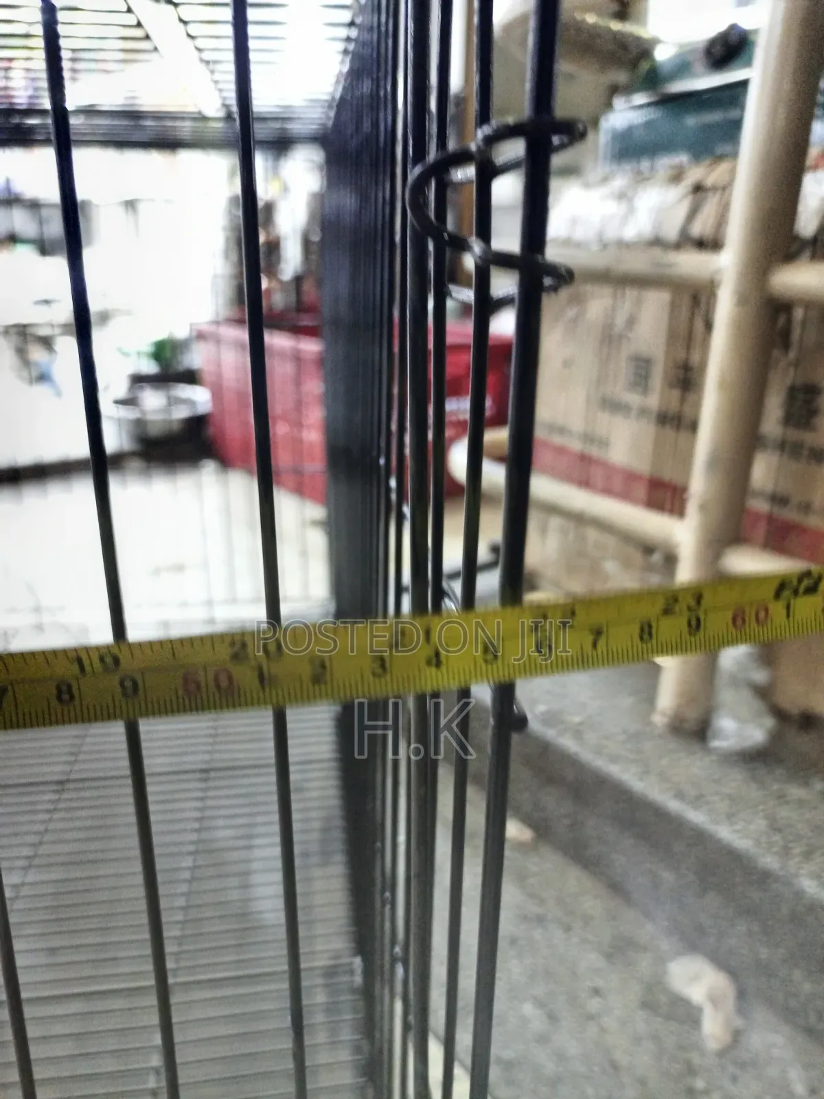 Heavy-Duty Metallic Dog Cage 92cm× 55cm×65cm