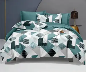 Blue Green and White 5 by 6 Duvet