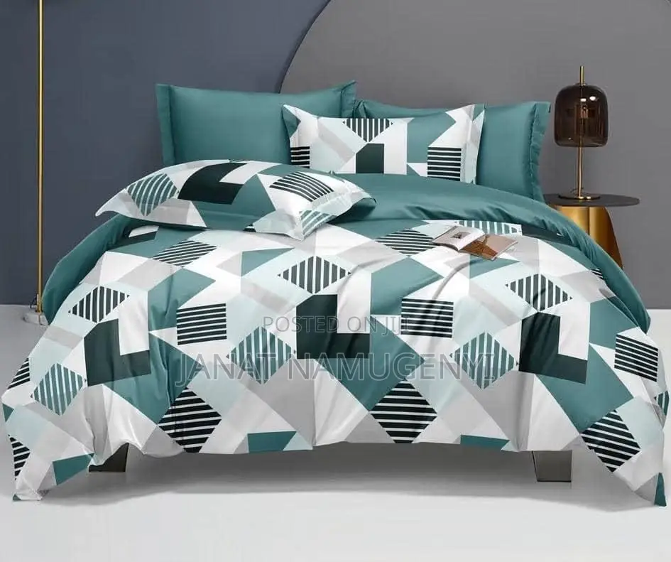 Blue Green and White 5 by 6 Duvet
