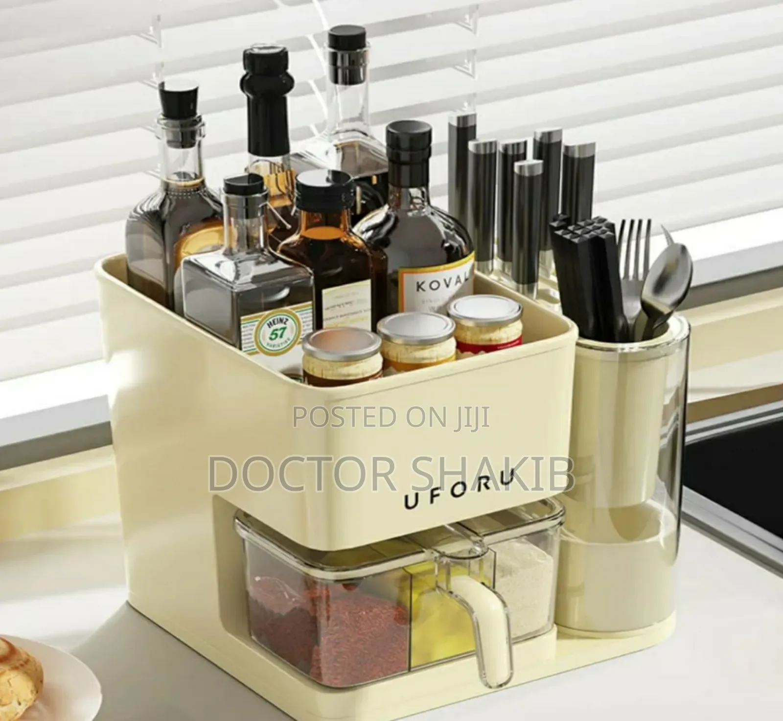 Unique in 1 Kitchen Seasoning Box Spice Rack Knife Block