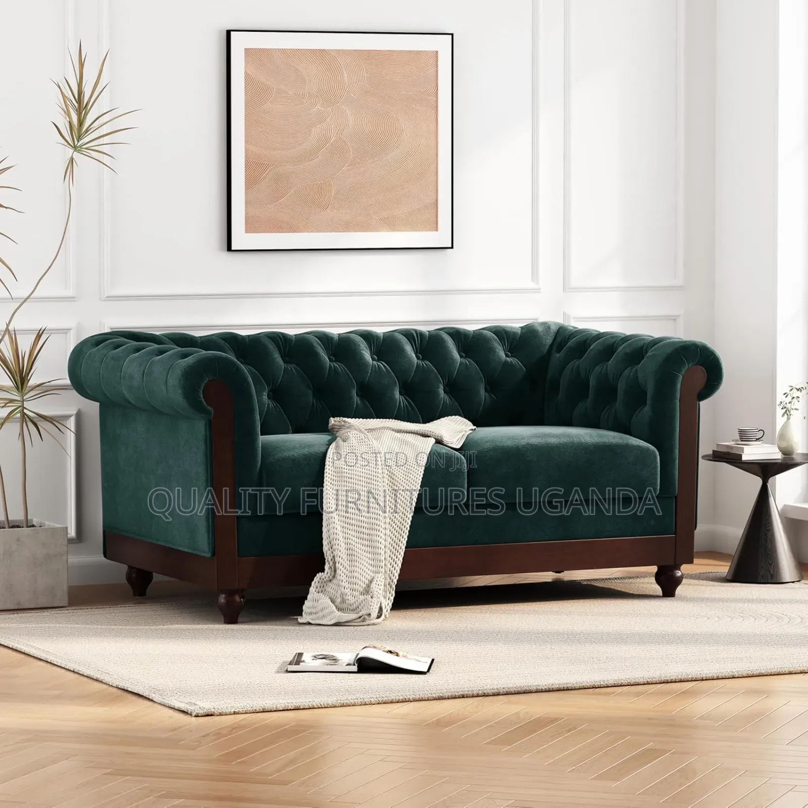 Leathered 3 Seater Chesterfield