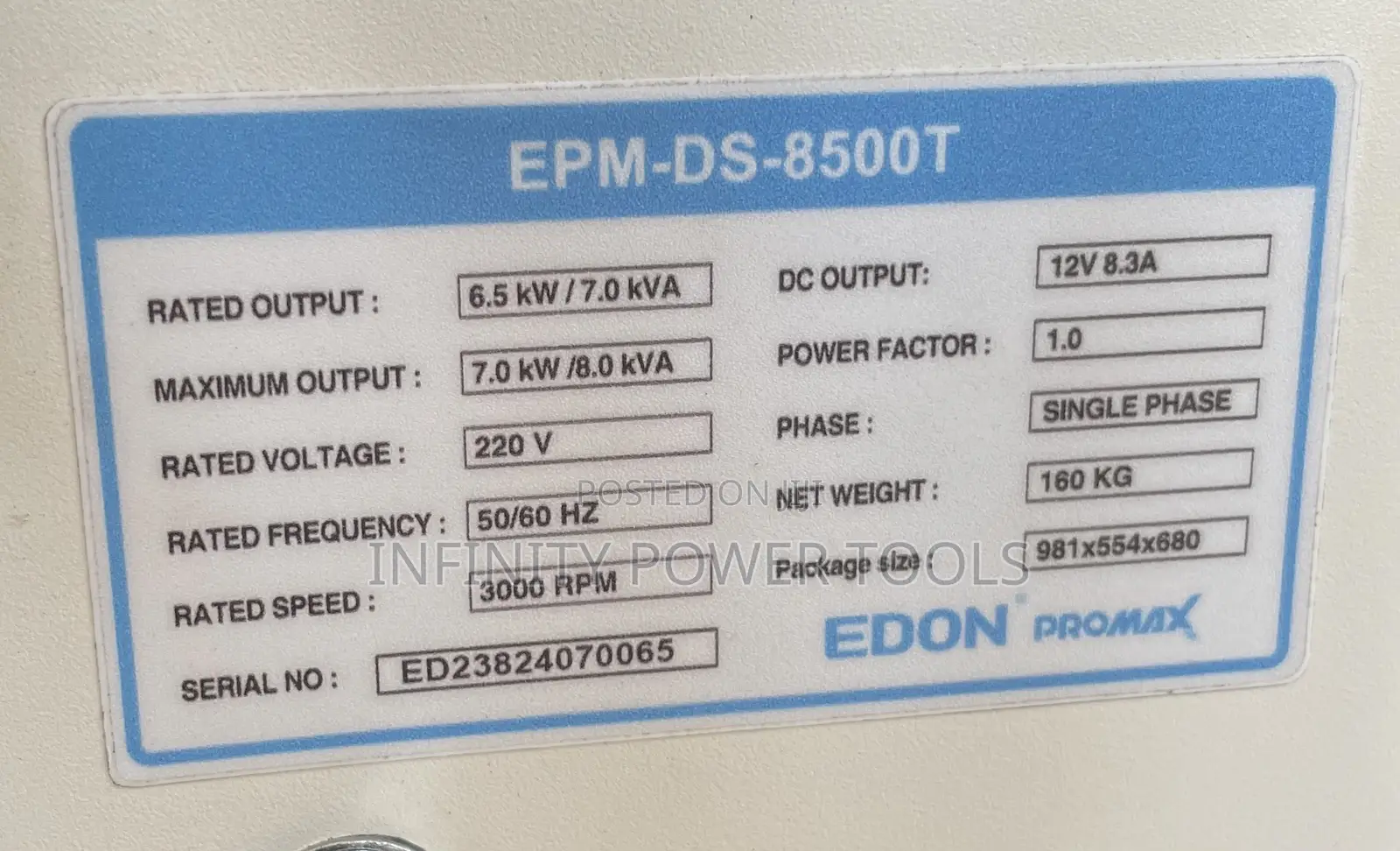 8kva Generator Edon Promax